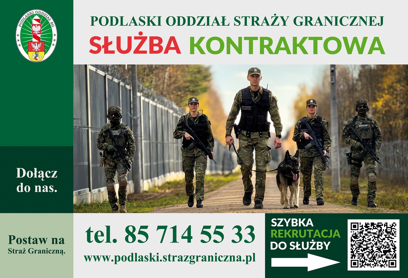 Podlaski Oddział SG służba kontraktowa baner