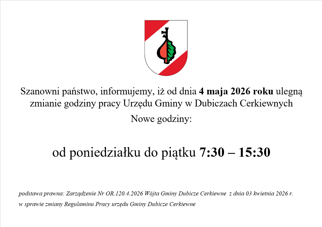 informacja godziny otwarcia urzędu